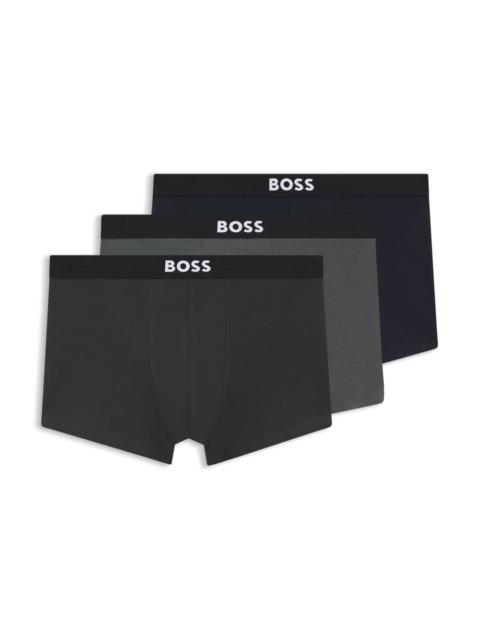 BOSS THREE-PACK OF STRETCH TRUNKS IN COTTON