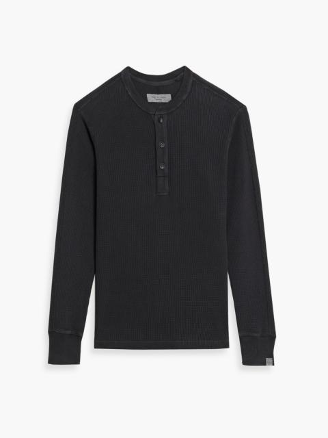 rag & bone Waffle-knit cotton Henley T-shirt