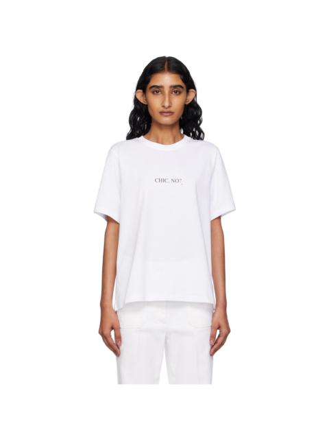 White Classic Fit Slogan T-shirt