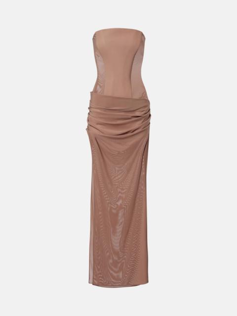 ALEX PERRY Semi-sheer strapless gown
