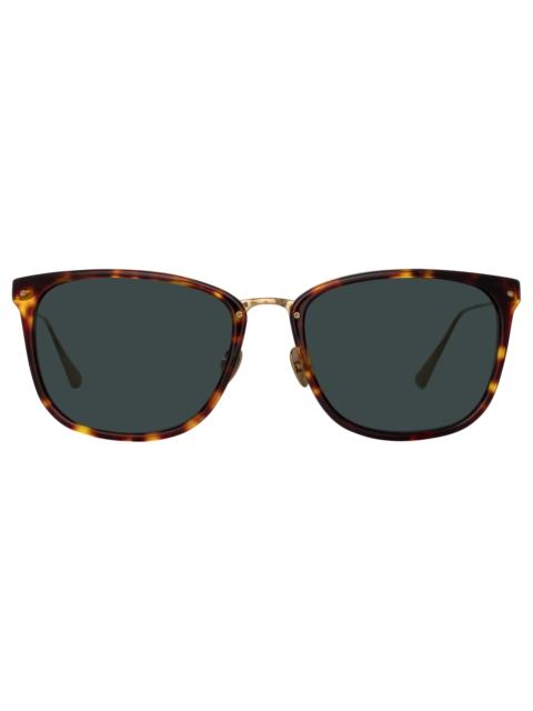 LINDA FARROW CASSIN D-FRAME SUNGLASSES IN TORTOISESHELL