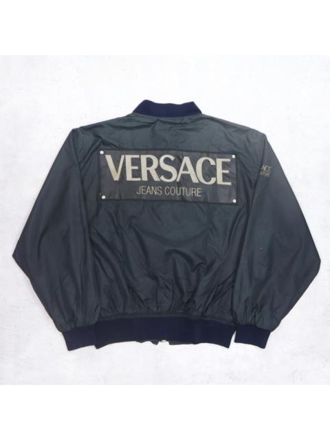 Vintage 90s VERSACE JEANS COUTURE Big Logo Bomber Windbreaker Jacket Made In Italy