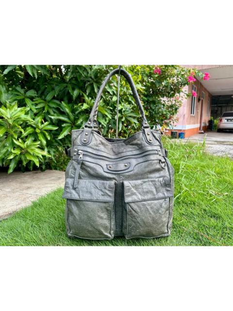 BALENCIAGA Authentic Balenciaga Agneau Classic Cube Pocket Tote Bag