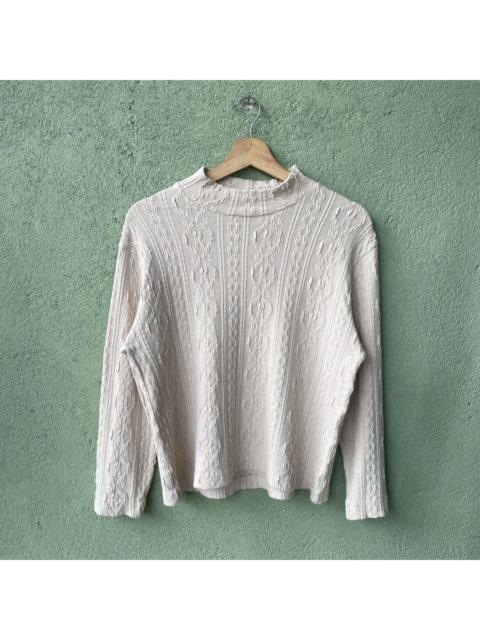 Other Designers Homespun Knitwear - Vintage Japanese Embroidered Cable Knit Sweater Jumper