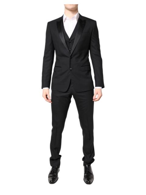 Dolce & Gabbana Dolce & Gabbana Black Wool Single Breasted 3 Piece Suit