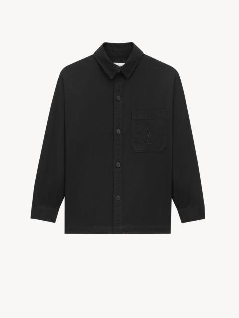SAINT LAURENT CASSANDRE OVERSHIRT IN COTTON LINEN GABARDINE
