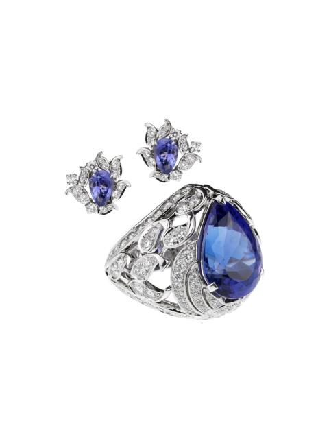 Van Cleef & Arpels Van Cleef & Arpels 18K 14.97 ct. tw. Diamond & Tanzanite Les Jardins Ring & Earrings (Authentic Pre-