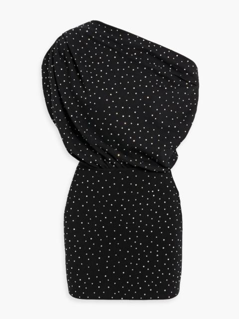 THE SEI Draped crystal-embellished cotton mini dress