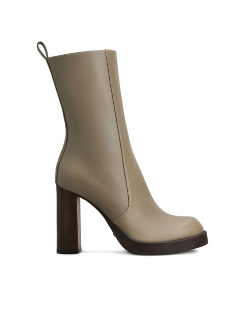 Tod's leather zip-detail block-heel boots
