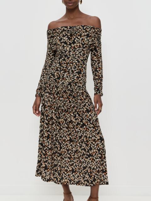 FARM RIO Tiny Flowers Long Sleeve Maxi Dress