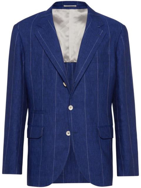 Brunello Cucinelli Linen pinstriped blazer jacket