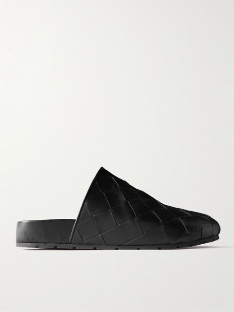 Bottega Veneta Reggie Intrecciato Leather Slippers Black
