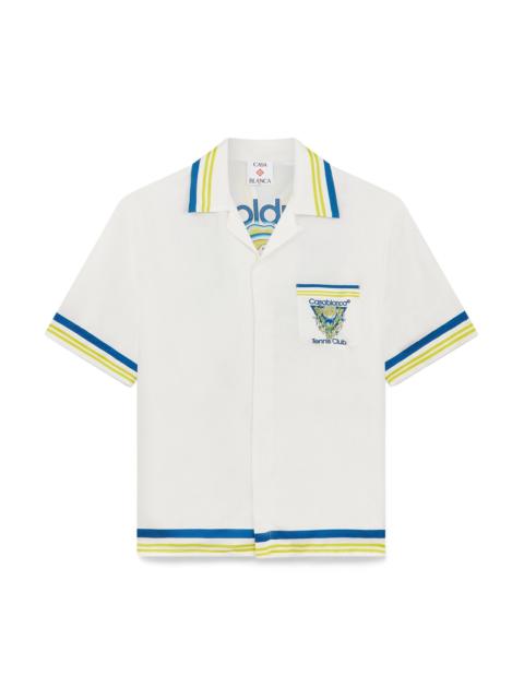 CASABLANCA Tennis Club Short Sleeve Silk Shirt