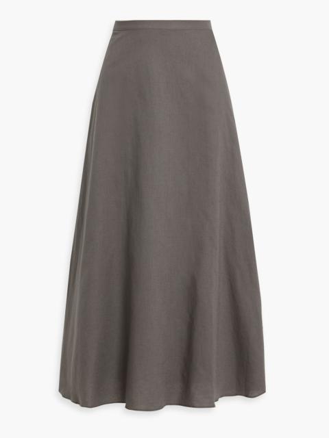 Other Designers Cotton and linen-blend midi skirt