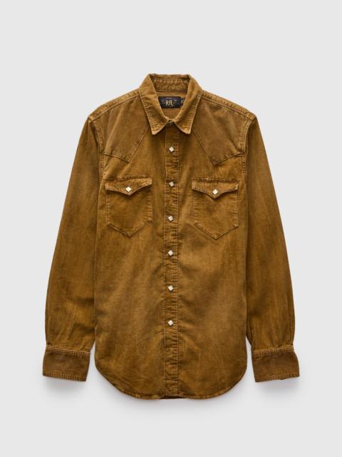 RRL by Ralph Lauren Buffalo Western Corduroy Workshirt in Faded Tan