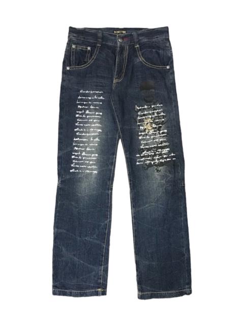 Other Designers If Six Was Nine - Men Jeans Straight Cut Ba-Tsu Studio Distressed with Poem