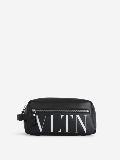 Valentino LOGO LEATHER TOILETRY BAG