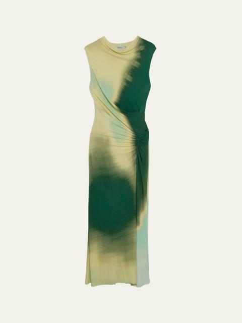 SIMKHAI Acacia Sleeveless Ruched Midi Dress