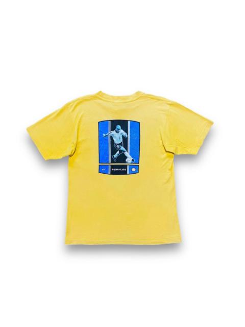 Nike Vintage Nike Ronaldo R9 T-Shirt Football Soccer Yellow