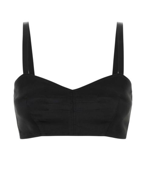 Prada Prada Women Black Satin Crop-Top