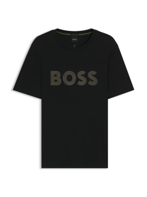 BOSS PIMA-COTTON T-SHIRT WITH GLOSS LOGO