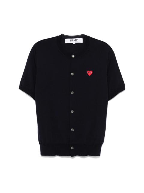 Comme des Garçons PLAY UNISEX ROUND-NECK CARDIGAN SHORT-SLEEVE - NAVY