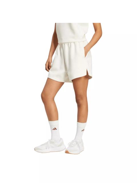 adidas Women's Soft Lux Loose Shorts-Off White