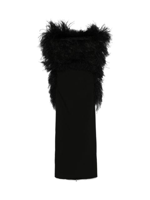Sportmax Feathered midi dress