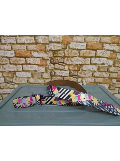 Other Designers Other - 90s CO&LU LEATHER BELT 1998 FESTIVAL ,MONOGRAM (B381)