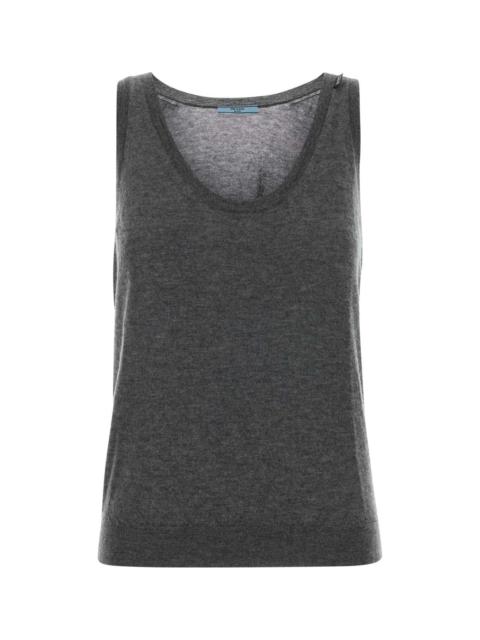 Prada Dark Grey Cashmere Tank Top
