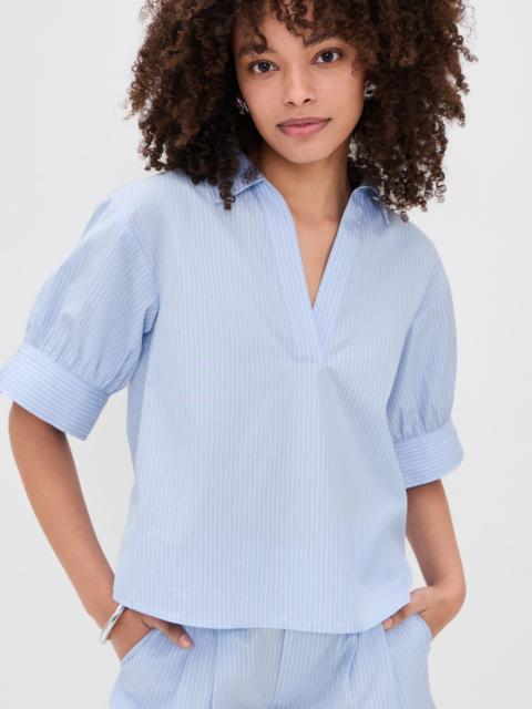 FRAME The Striped Popover Top
