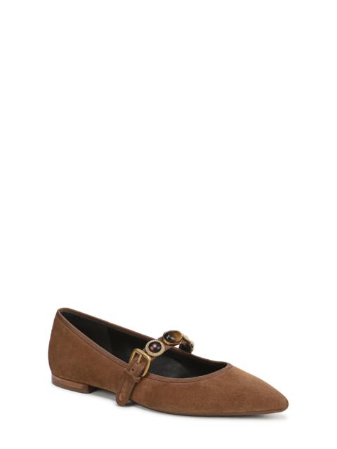 VERONICA BEARD Veronica Beard Selene Charms Pointed Toe Flat in Espresso at Nordstrom