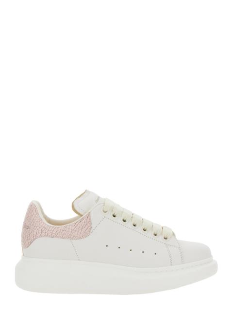 Alexander Mcqueen Women White Low Top Sneakers With Logo Patch On The Tongue And Contrasting Heel De