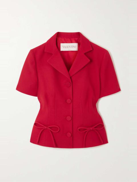 Valentino Bow-detailed wool and silk-blend crepe jacket