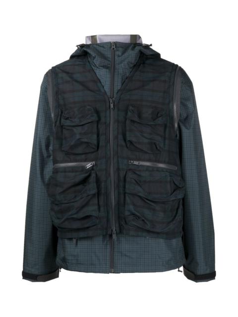 UNDERCOVER CHECK-PATTERN ZIP-FASTENING JACKET