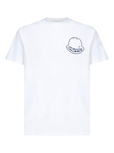 Moncler White cotton logo T-shirt