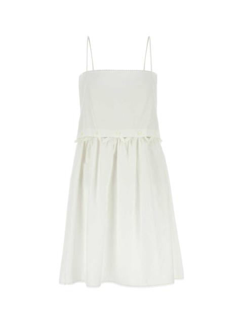 Miu Miu Miu Miu Women White Poplin Mini Dress