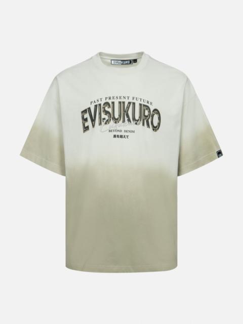 EVISU Tie-dye Logo Print and Embroidery Oversized T-shirt