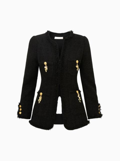 LoveShackFancy Adrina Tweed Embellished Jacket