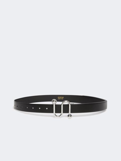 Sportmax Leather belt with S buckle - BLACK