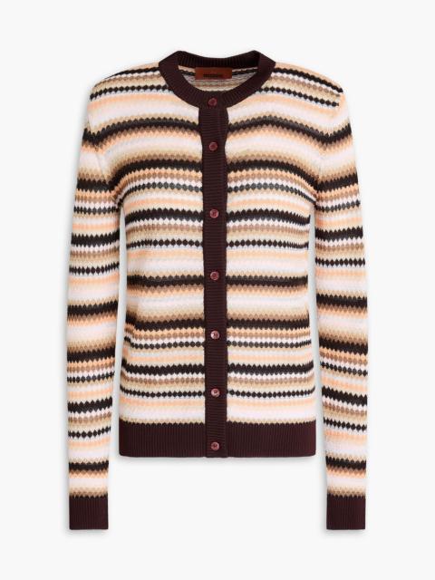 Missoni Striped crochet-knit cotton-blend cardigan