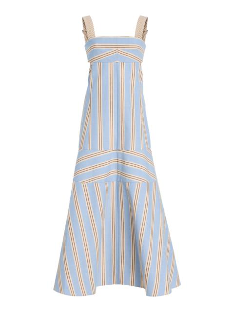 ALEXIS Talette Striped Cutout Cotton Midi Dress stripe