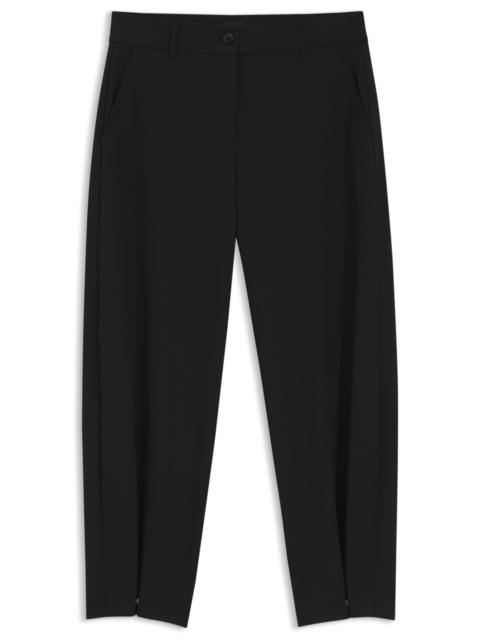 BOSS BARREL-LEG TROUSERS IN STRETCH TWILL