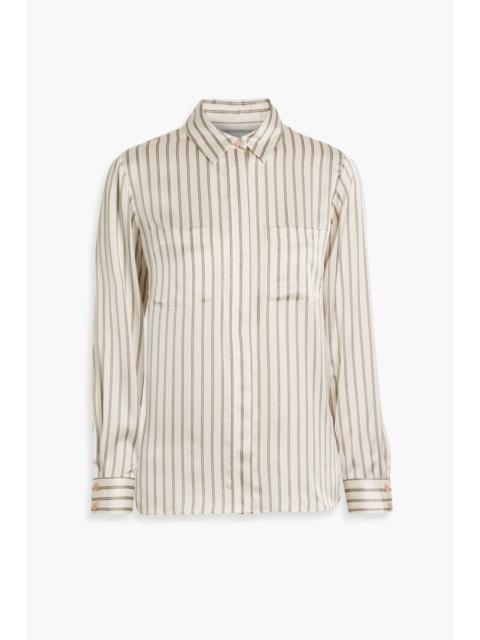 FRAME Slim Pocket striped satin shirt
