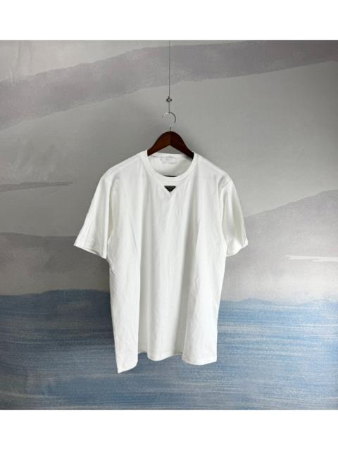 Prada Prada Solid White Short-Sleeve T-Shirt with Triangle Logo