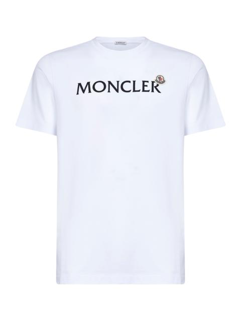 Moncler Moncler Men White Cotton Flocked Logo T-Shirt