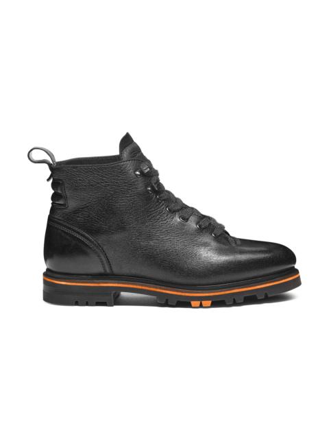 Santoni Men's black leather hiking boot