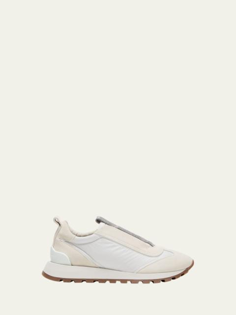 Brunello Cucinelli Monili Laceless Suede Sneakers