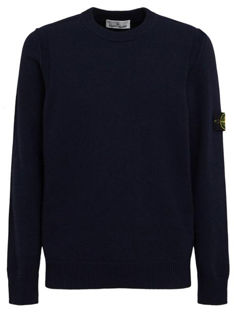 Stone Island Stone Island Men Loose Fit Ribbed Cotton Crewneck Sweater