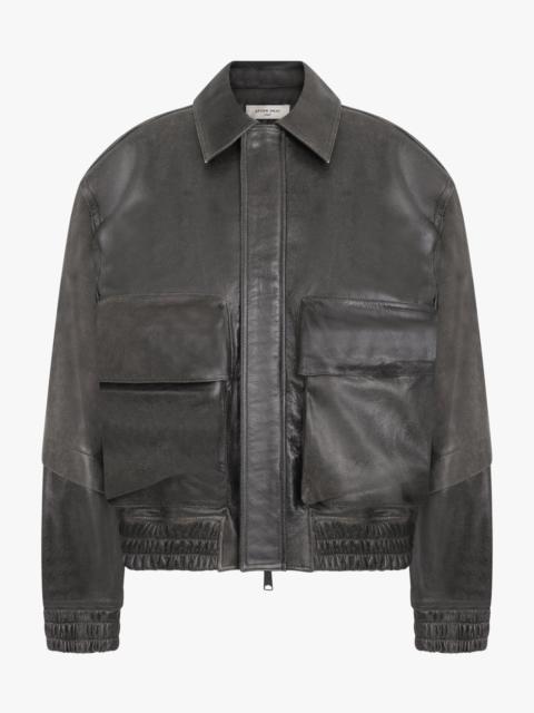 AFTER PRAY OVERSIZED LEATHER BLOUSON | BLACK